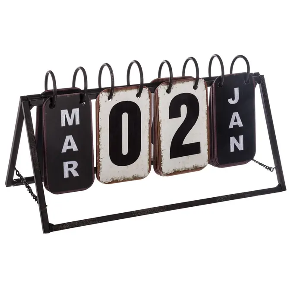 Atmosphera kalendar 27x10,8x15cm metal crno-bijeli slika 1