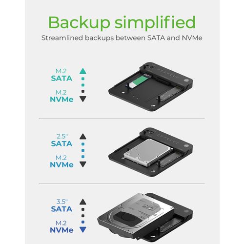 Icybox IB-2915MSCL-C31 stanica za kloniranje i spajanje M.2 NVME & SATA 2.5”/3.5” SSD/HDD slika 7