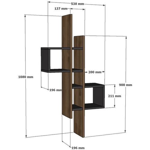 Emse - Oak, Anthracite Oak
Anthracite Wall Shelf slika 5