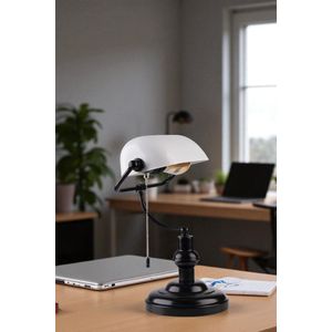 Opviq Stolna lampa 675, bijela, crna