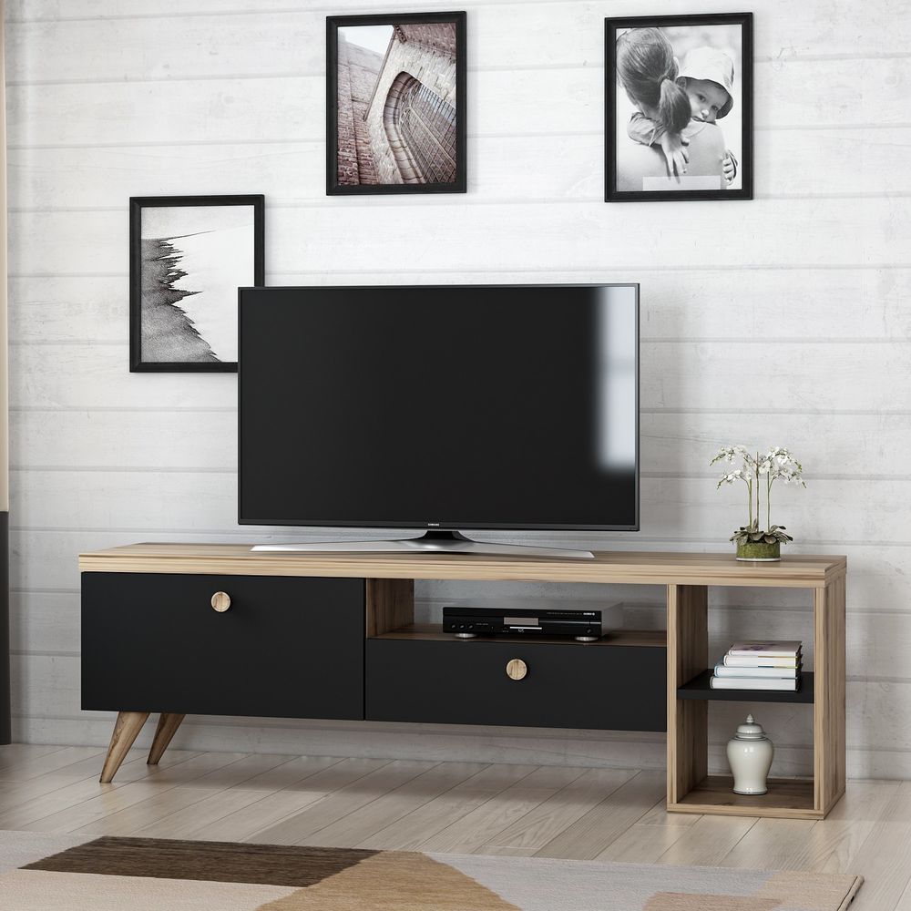 Parion - Crni hrastov TV stalak slika 2