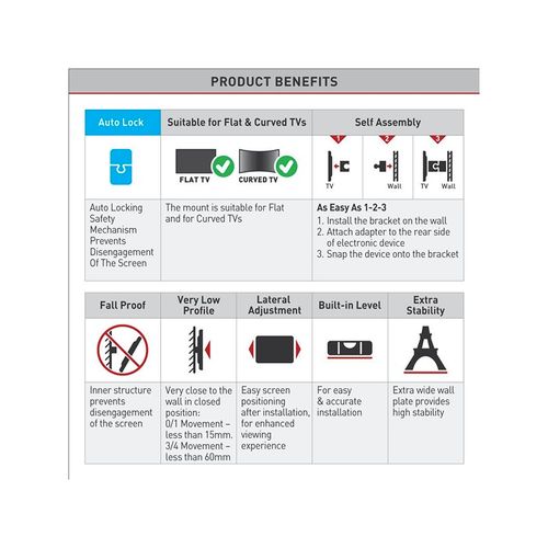 BARKAN E302+.B LCD TV zidni nosač do 65 inča slika 5