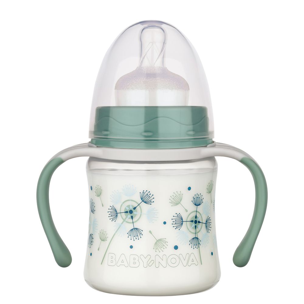 BABY NOVA Flašica za bebu sa ručkom 0m+ 150ml, Zelena slika 1