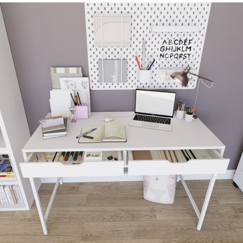 Duru 1600-47 White Study Desk slika 7