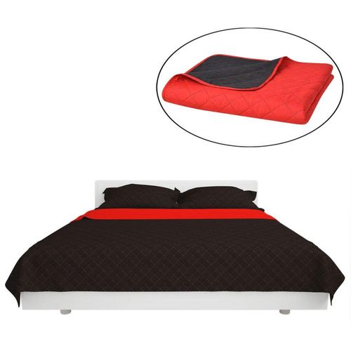 131554 Double-sided Quilted Bedspread Red and Black 230x260 cm slika 5