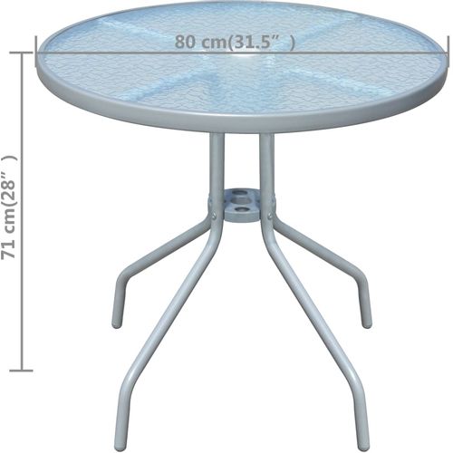 Bistro stol od čelika sivi 80 x 71 cm slika 19