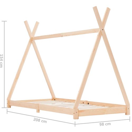 Okvir za dječji krevet od masivne borovine 90 x 200 cm slika 7