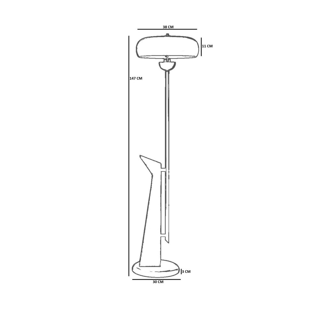 Opviq Podna lampa 692, zlatna, crna, orah slika 4