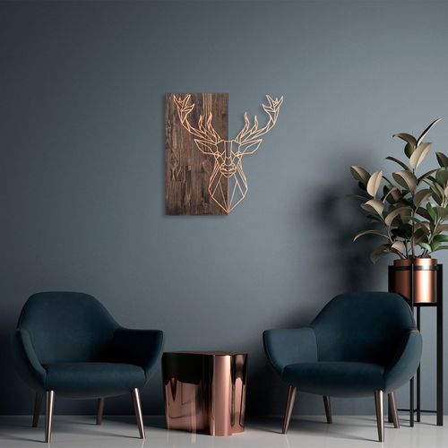 Wallity Drvena zidna dekoracija, Deer1 - Copper slika 1