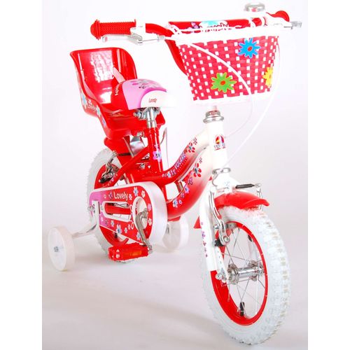 Dječji bicikl Volare Lovely 12" s dvije ručne kočnice crveno-bijeli slika 10