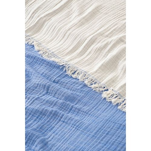 Muslin Yarn Dyed - Light Blue Light Blue Double Bedspread slika 2