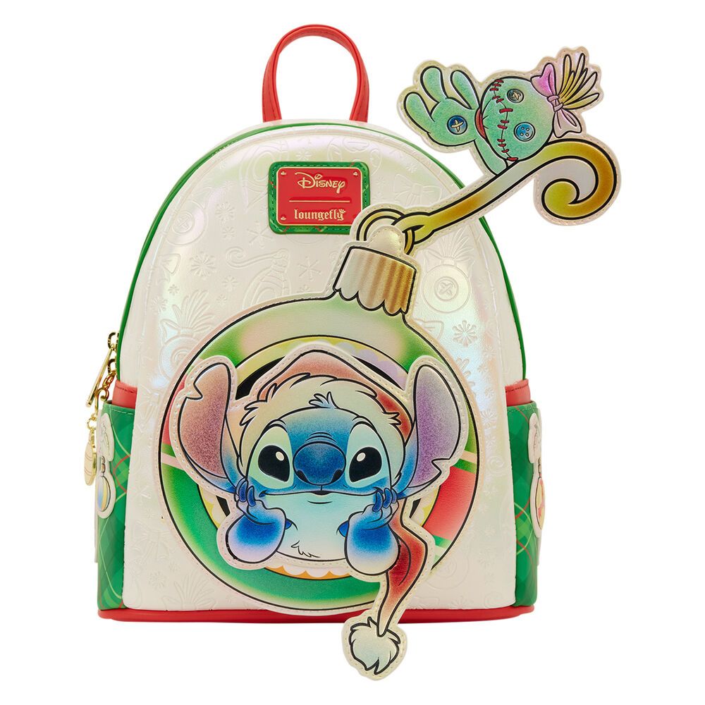 Disney Loungefly ruksak Holiday Stitch 26 cm slika 3