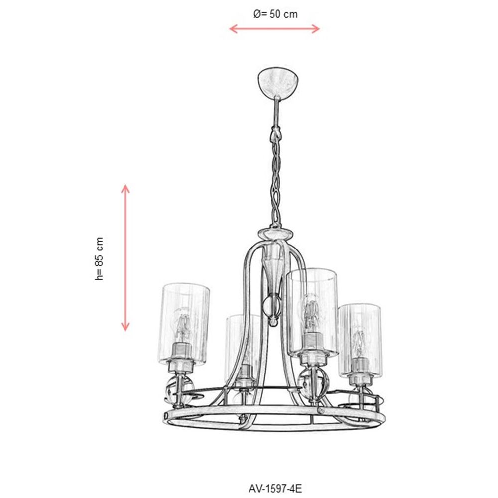 Luster AV-1597-4E u Antiknom Stilu slika 4