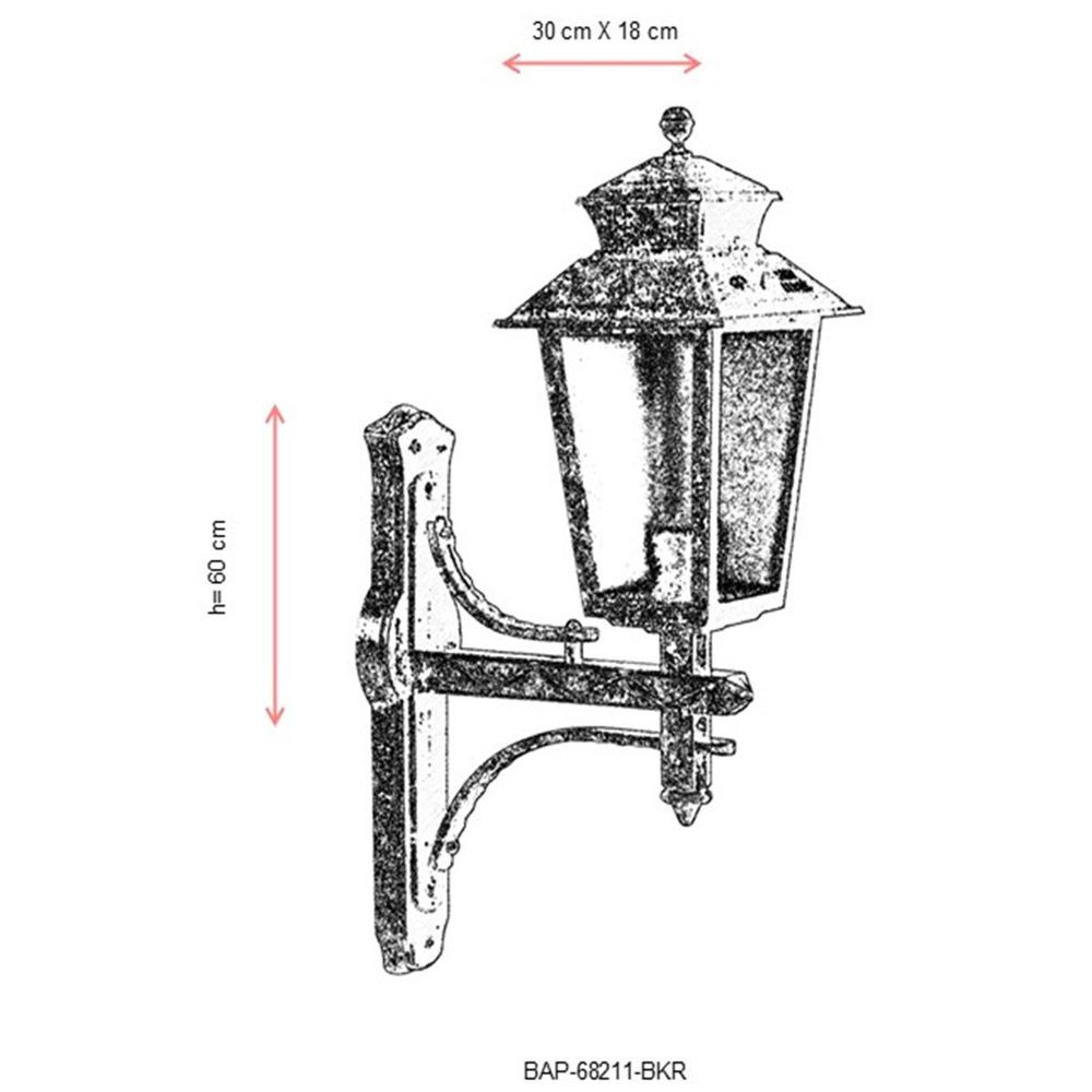 BAP-68211-BKR Smeđa Spoljašnja Zidna Lampa slika 3