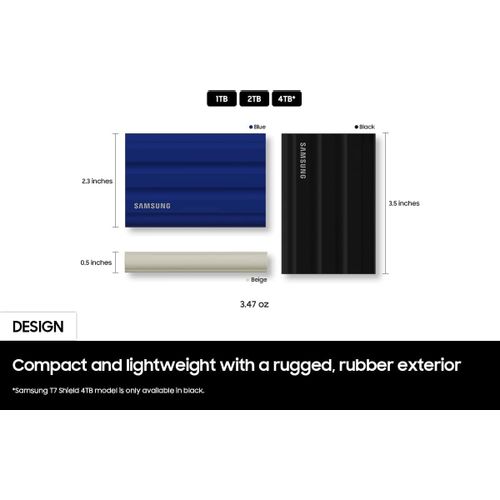 Samsung external SSD 4TB Type-C USB 3.2 Gen2 NVMe, IP65, T7 Shield slika 1