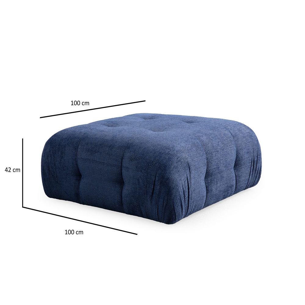 Amaris Dvosjed sa Poufom - Tamnoplava Ugaona Sofa slika 9