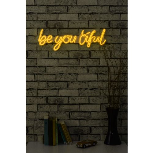 Wallity Ukrasna plastična LED rasvjeta, Be you tiful - Yellow slika 2