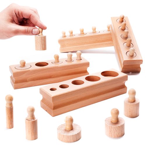Montessori sorter drveni cilindrični utezi slika 1