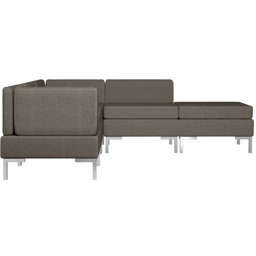 5-dijelni set sofa od tkanine smeđe-sivi slika 29