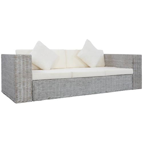 2-dijelni set sofa od prirodnog ratana s jastucima sivi slika 23