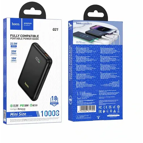 HOCO powerbank 10.000 mAh PD QC3.0 3A 22.5W Q21 crni slika 5