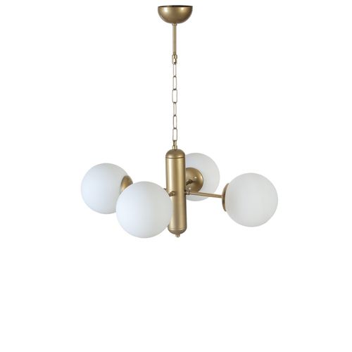 Bankok 4 Lü Eskitme Beyaz Camlı Avize White
Gold Chandelier slika 2