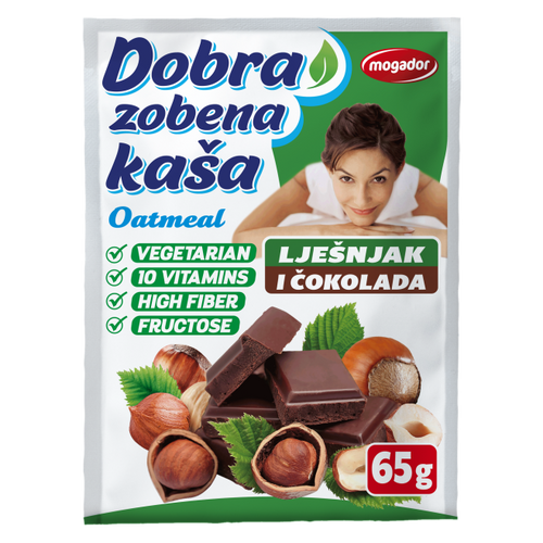 Dobra zobena kaša 65g lješnjak-čokolada       slika 1