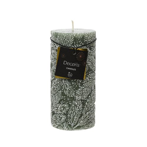 Pillar candle paraffin leaf 15cm 880262 - Rosemary green - KMG slika 1