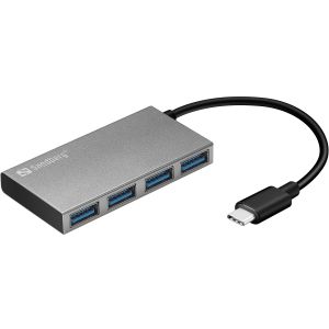 USB HUB 4 port Sandberg Pocket USB C - USB 3.0 136-20