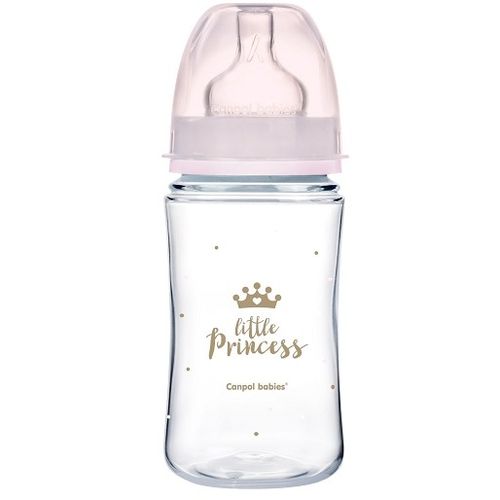 Canpol baby flašica 240ml široki vrat, pp - royal baby - pink slika 1