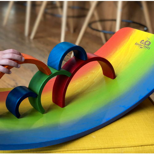 Kinderfeets drvena daska za ravnotežu Kinderboard Rainbow Wash slika 11