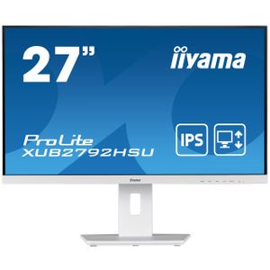 IIYAMA Monitor LED XUB2792HSU-W5 27" 1920 x 1080 @75Hz 1000:1 4ms height, pivot (rotation), swivel, tilt VGA HDMI DP USB HUB White