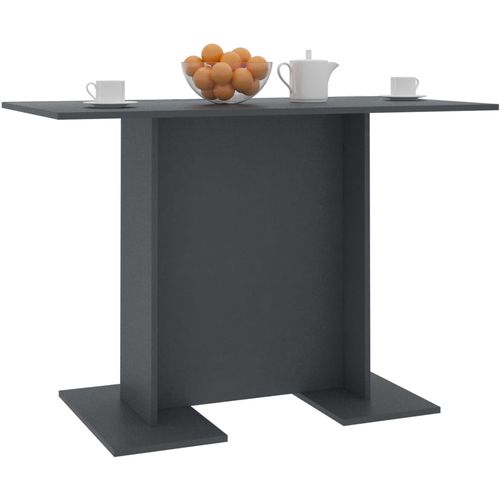 Blagovaonski stol sivi 110 x 60 x 75 cm od iverice slika 3