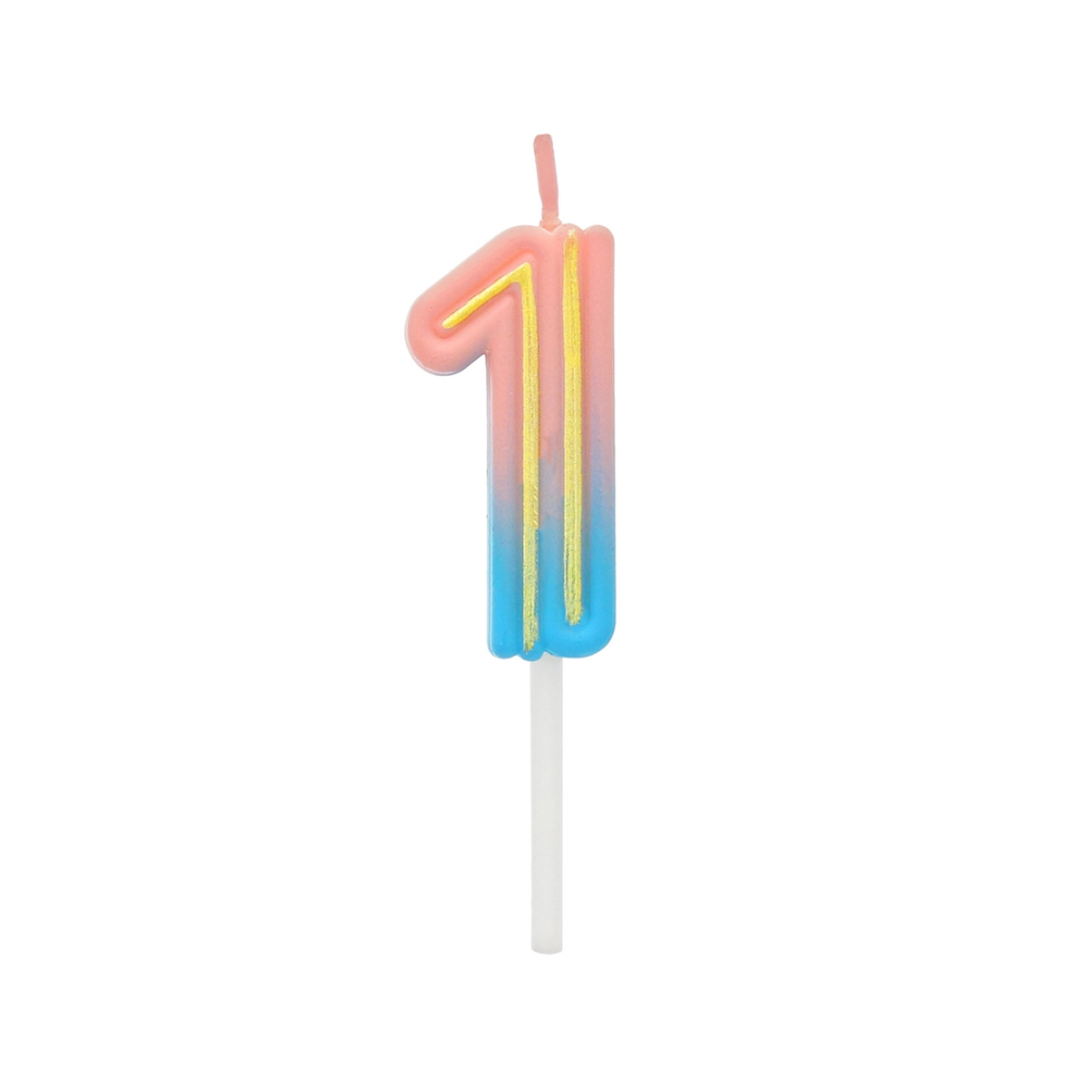 7C-SCN1 Svjećica za tortu 1 Neon 4,5cm slika 1