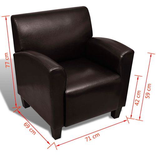 Fotelja od umjetne kože tamnosmeđa slika 37