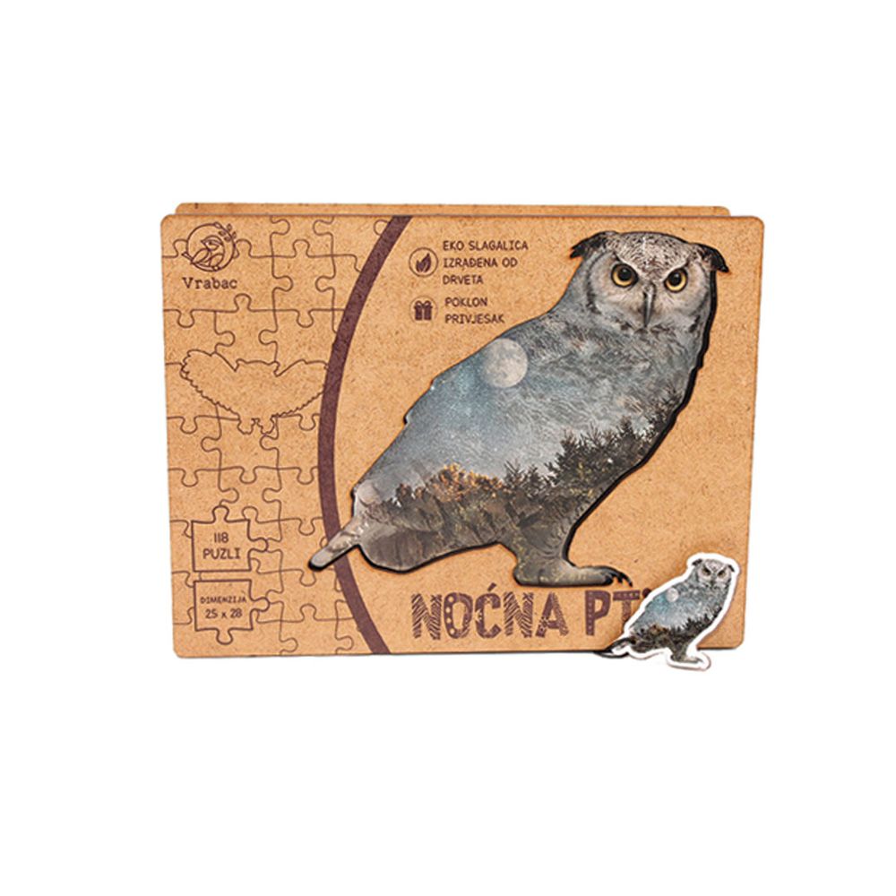 Puzzle Lenigmo, Sova noćna ptica, Vrabac slika 1