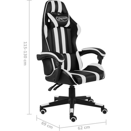 Igraća stolica od umjetne kože crno-bijela slika 18