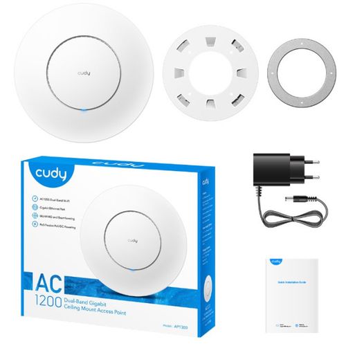 Cudy AP1300 AC1200 Gigabit Wireless Access Point, Dual Band, 1xGbit WAN/LAN (PoE), AP/Router/RE/WISP slika 1