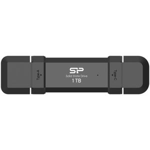 Silicon Power SP001TBUC3S72V1K Portable Stick-Type SSD 1TB, DS72, USB 3.2 Gen 2 Type-C/Type-A, Read up to 1050MB/s, Write up to 850MB/s, Black