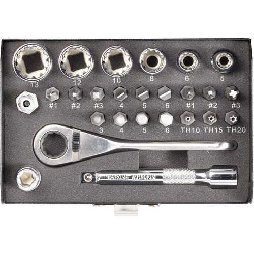 TOOLCRAFT  komplet nasadnih ključeva metrički 1/4'' (6.3 mm) 23-dijelni 820928 slika 3