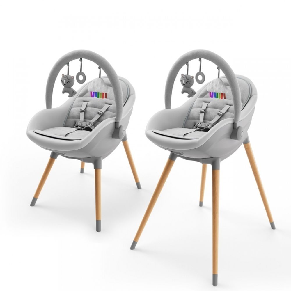 Kinderkraft Hranilica Fini Up 2u1, Grey slika 3