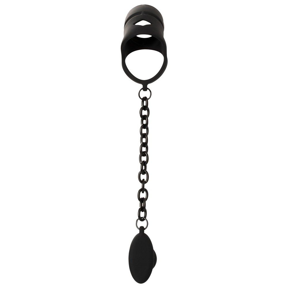 Black Velvets kavez za penis s čepom slika 5