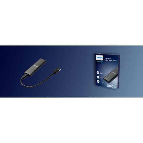 Philips SSD disk eksterni 500GB, ultra speed, space grey slika 2