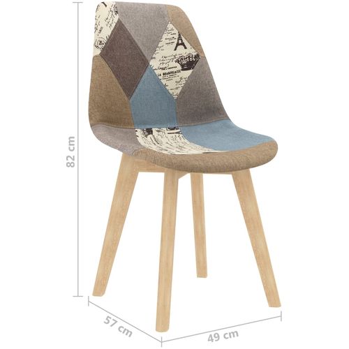 Blagovaonske stolice od tkanine 6 kom s uzorkom patchworka sive slika 7