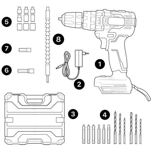 Drill Set - Aku bušilica sa kompletnim priborom slika 2