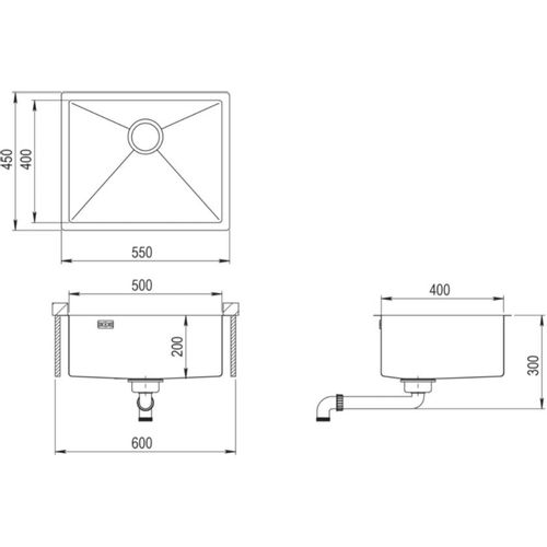 Sudoper Helika Dera 100 L-T Graphite slika 2