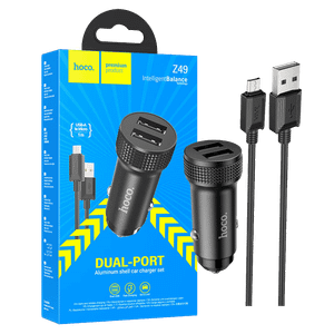 hoco. Auto punjač sa microUSB kabelom, 2 x USB, 2.4 A, 12W - Z49 Level