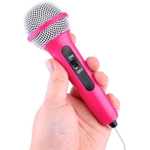Disko zvučnik s mikrofonom za karaoke rozi slika 7