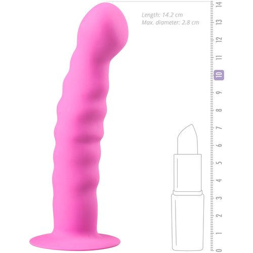 Silikonski dildo sa usisnom čašom, ružičasti slika 3