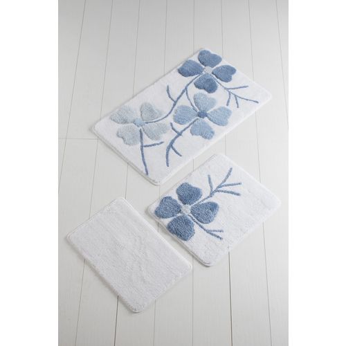 Kırçiçeği - Blue Multicolor Bathmat Set (3 Pieces) slika 2